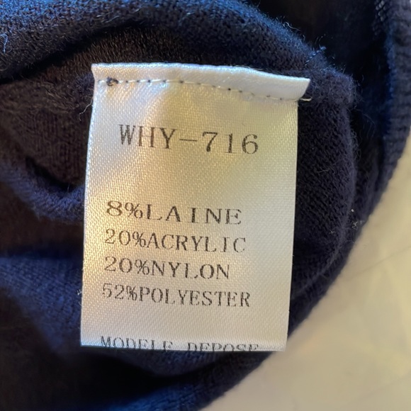 Why Not V Neck Navy Sweater Size XL - Picture 7 of 7
